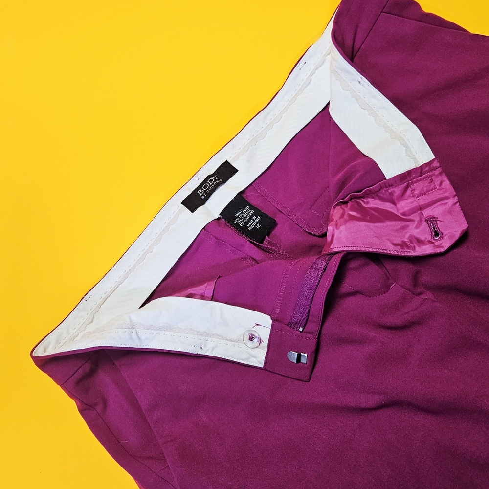 Body By Victoria Secret Magenta Tailored Straight Leg Pants